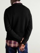 Marni - Distressed Logo-Embroidered Cotton Sweater - Black
