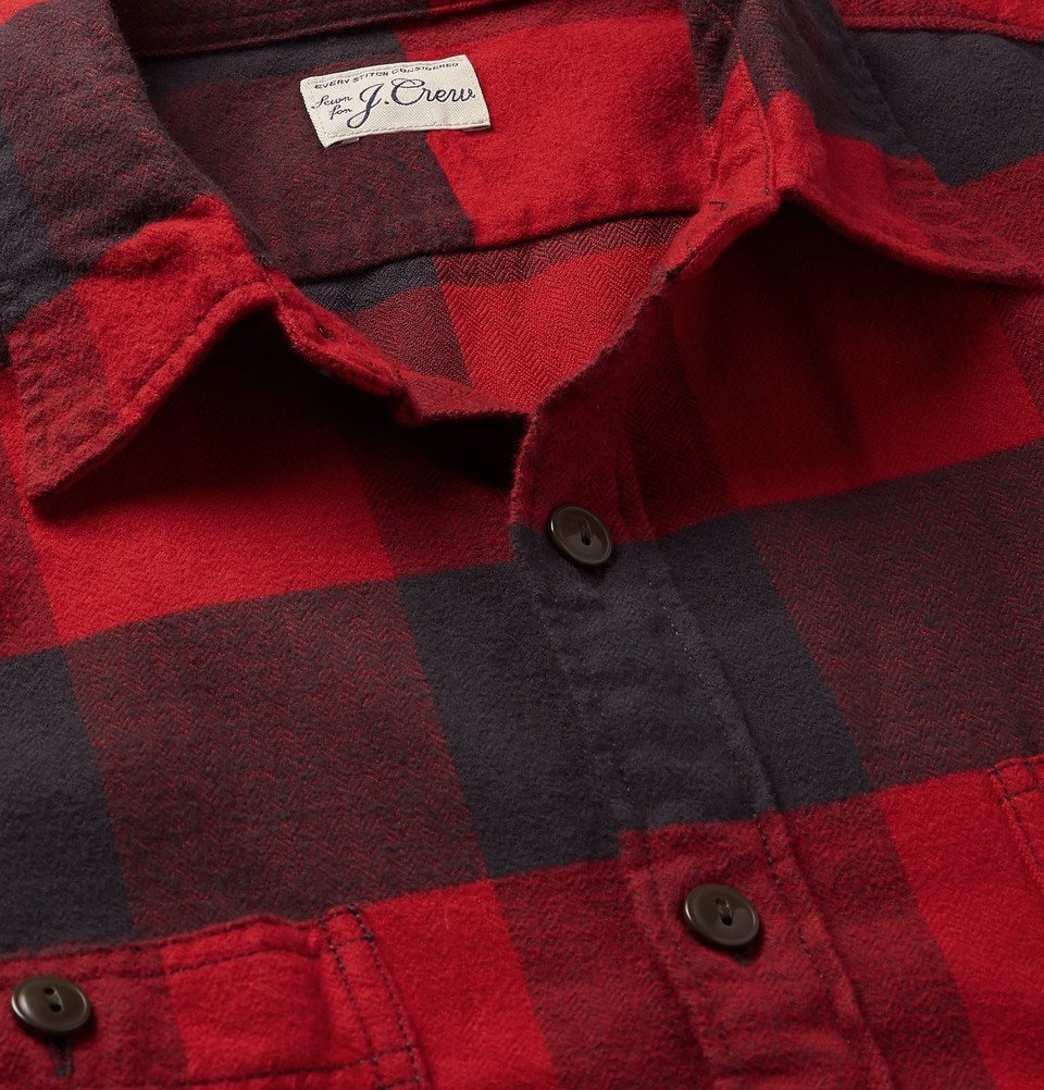 J.Crew - Buffalo-Check Cotton-Flannel Shirt - Men - Red J.Crew