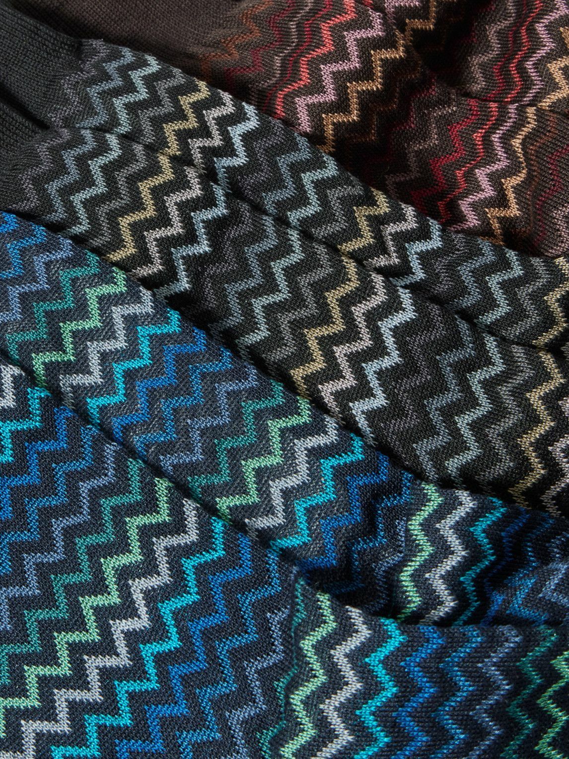 Missoni - Three-Pack Striped Crochet-Knit Cotton Socks - Blue