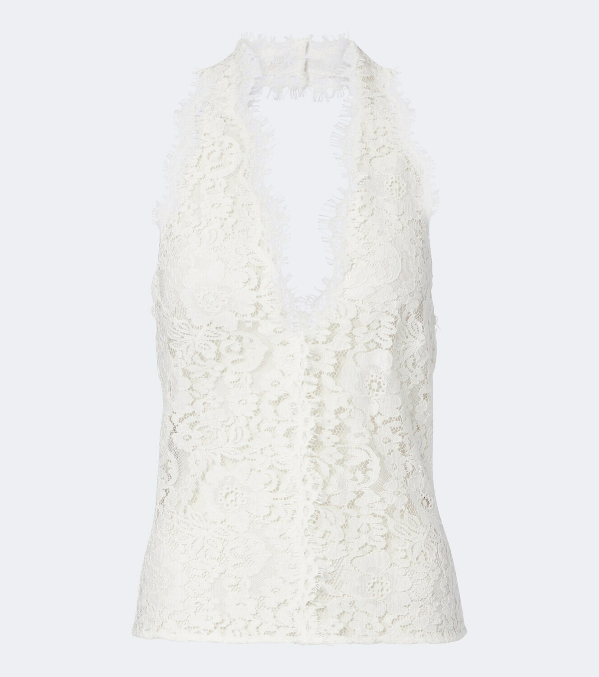 Stella McCartney Halterneck cotton-blend lace top