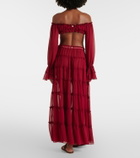 Bananhot Elma tiered semi-sheer maxi skirt