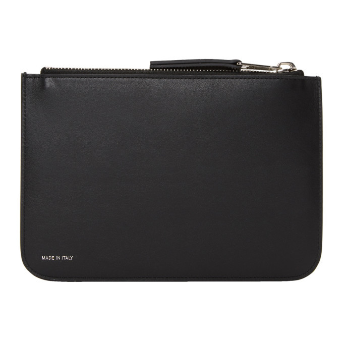 Neil Barrett Black and White Medium Zip Pouch