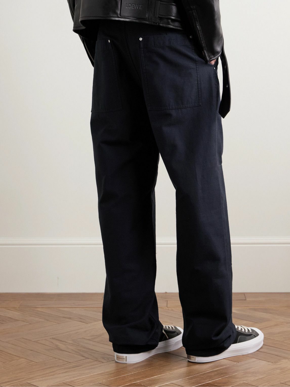 Givenchy - Straight-Leg Panelled Cotton Trousers - Blue