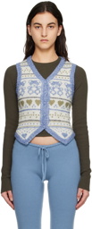 Danielle Guizio Blue Sweet Bear Vest