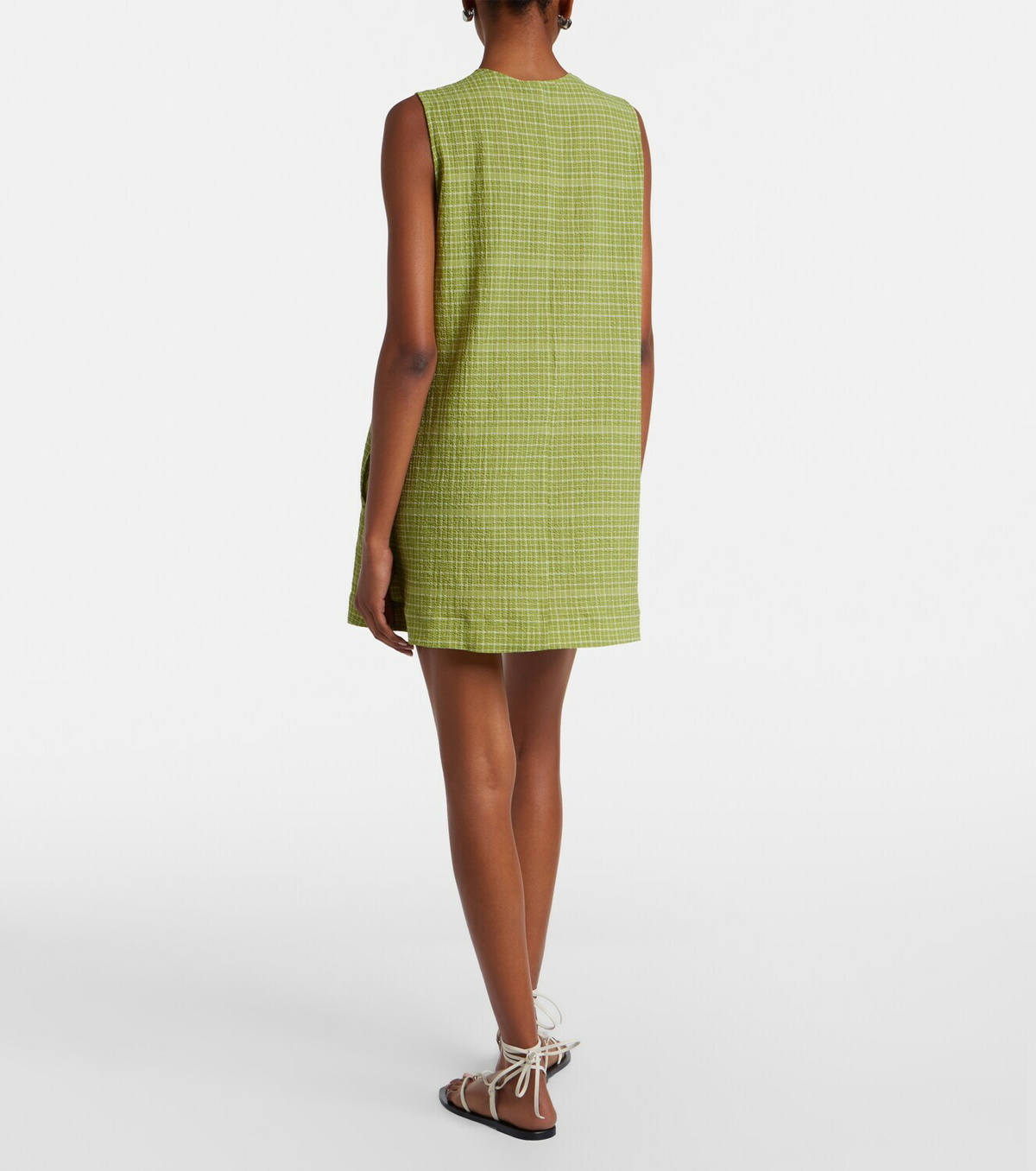 Asceno Derya checked cotton minidress