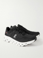 ON - Cloudflow 4 Rubber-Trimmed Mesh Running Sneakers - Black