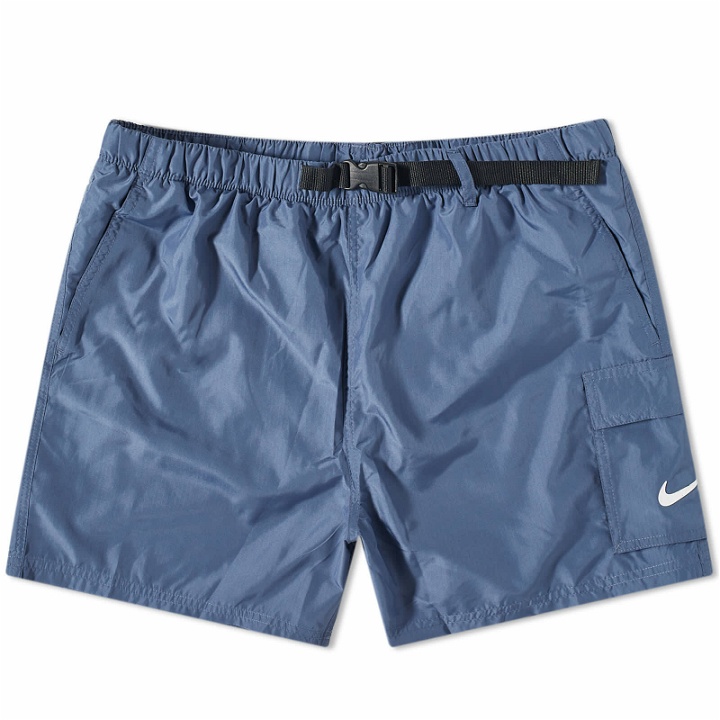 Photo: Nike Swim Men's Belted 5" Volley Short in Blue