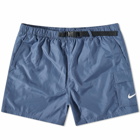 Nike Swim Men's Belted 5" Volley Short in Blue