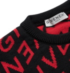 GIVENCHY - Logo-Jacquard Wool Sweater - Red