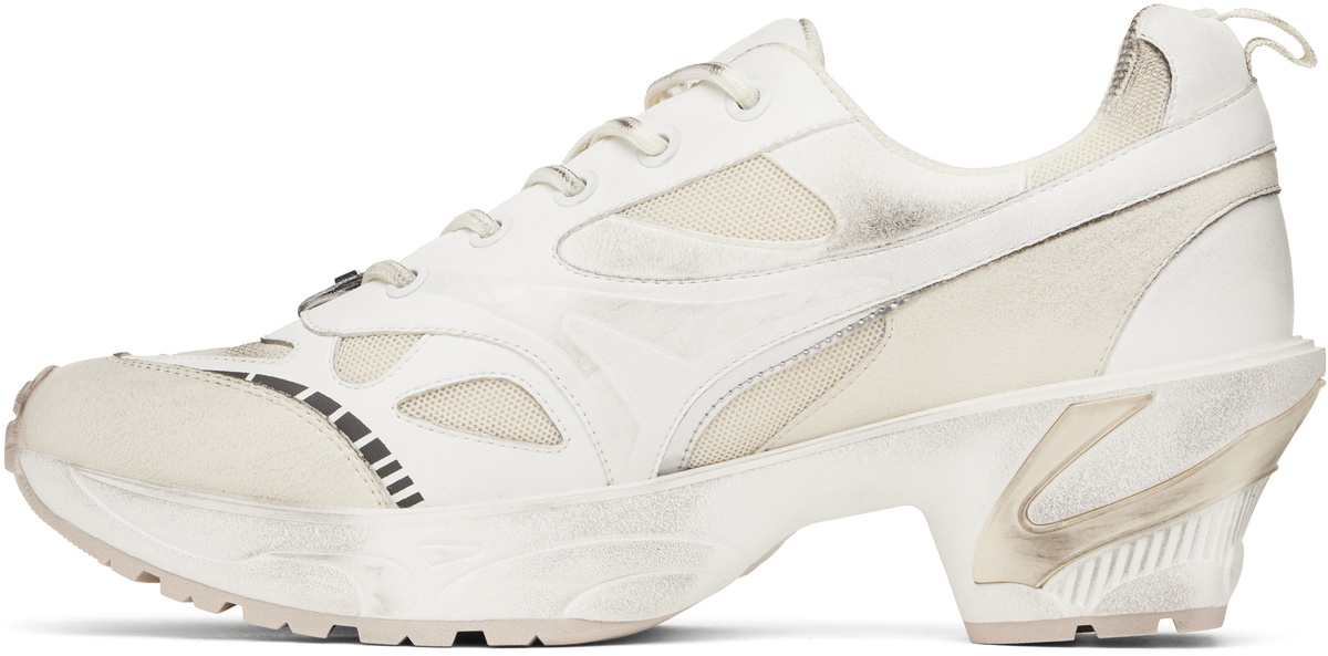 untitlab® Off-White Lace Ups Flex Heel Sneakers