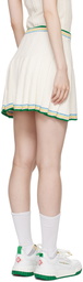 Casablanca Off-White Pleated Miniskirt