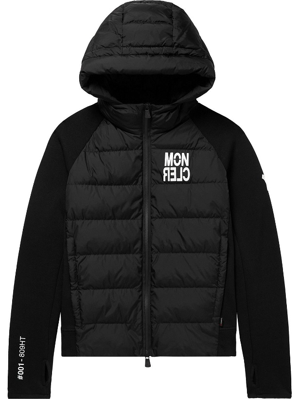Photo: Moncler Grenoble - Logo-Appliquéd Fleece and Shell Down Zip-Up Hoodie - Black