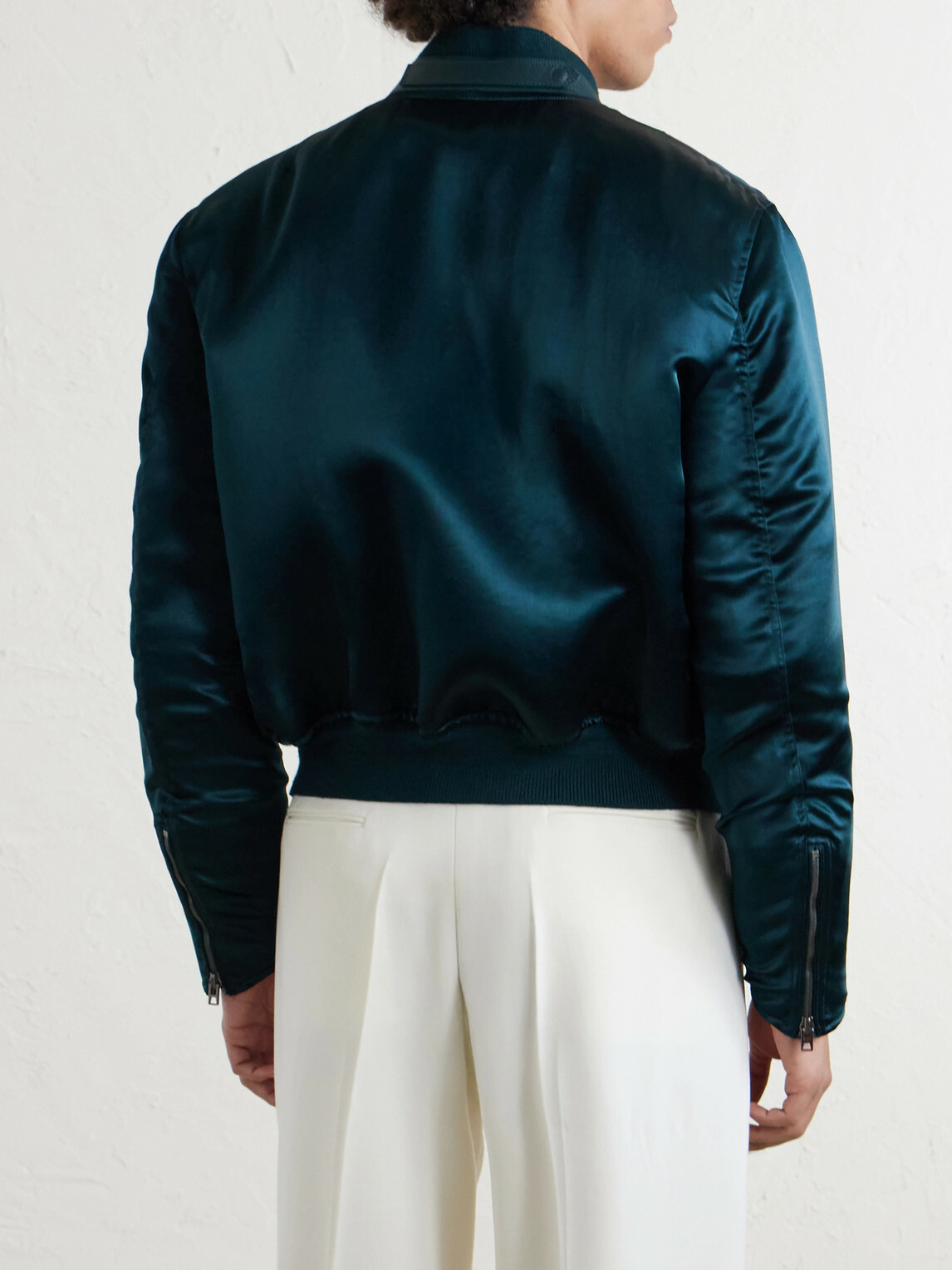 TOM FORD - Satin Bomber Jacket - Green