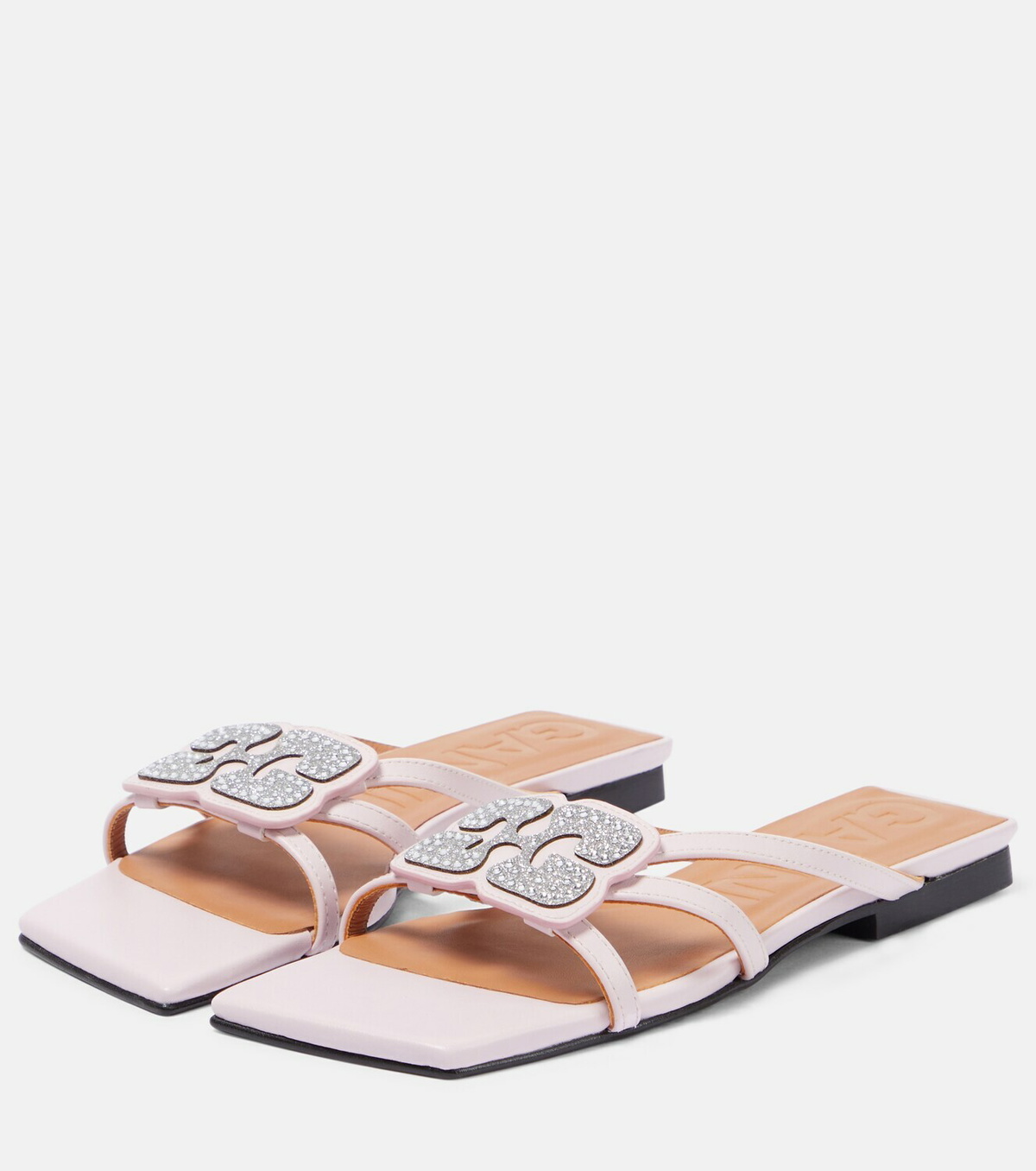 Ganni Embellished faux leather sandals GANNI