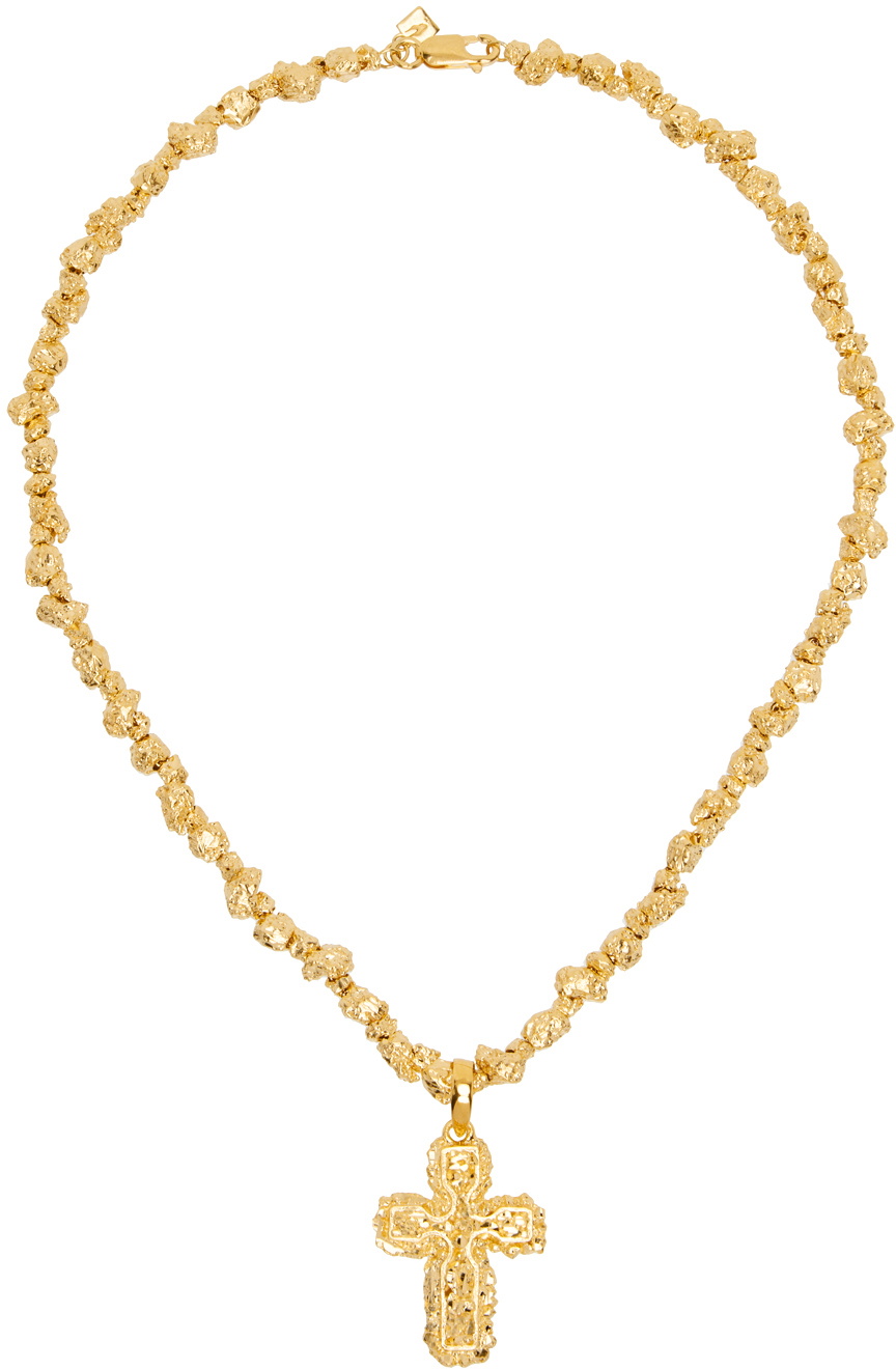 Veneda Carter Gold Small Signature Cross Pendant Necklace Veneda