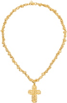 Veneda Carter Gold Small Signature Cross Pendant Necklace