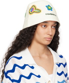 Casablanca White Crochet Bucket Hat