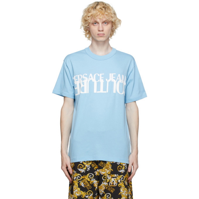 Photo: Versace Jeans Couture Blue and White Logo T-Shirt