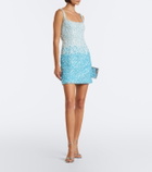 Là Fuori Ombré floral sequined silk minidress
