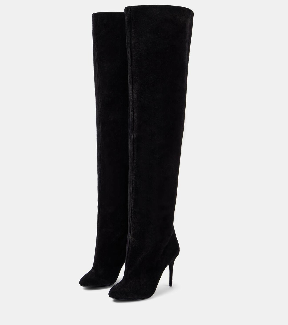 Alaïa Decollete Cuissardes suede knee-high boots