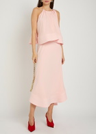 Stella Mccartney Asymmetric Crepe Midi Skirt Light Pink