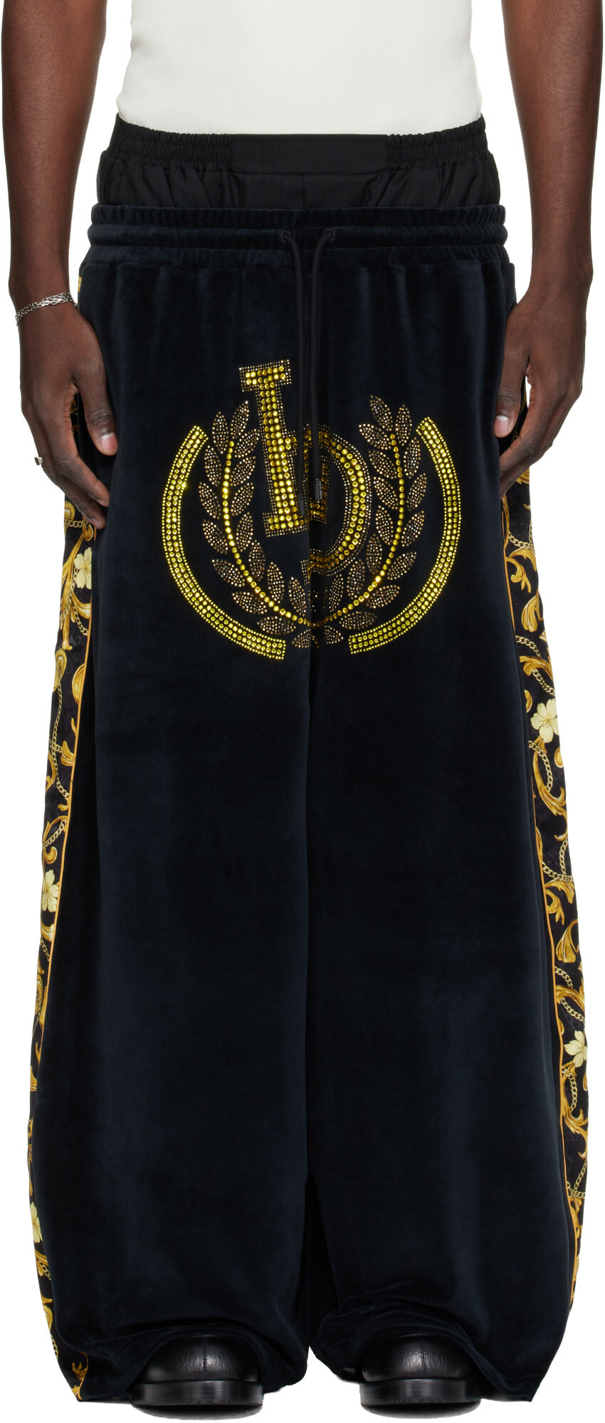 LU'U DAN Black Supa-Sleaze Track Pants