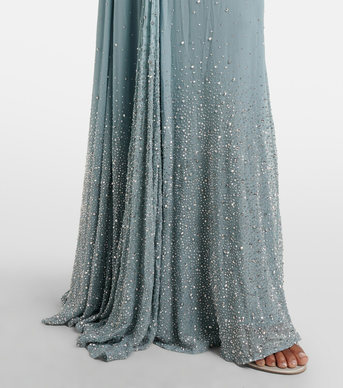The New Arrivals Ilkyaz Ozel Halo embellished draped silk gown