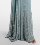 The New Arrivals Ilkyaz Ozel Halo embellished draped silk gown