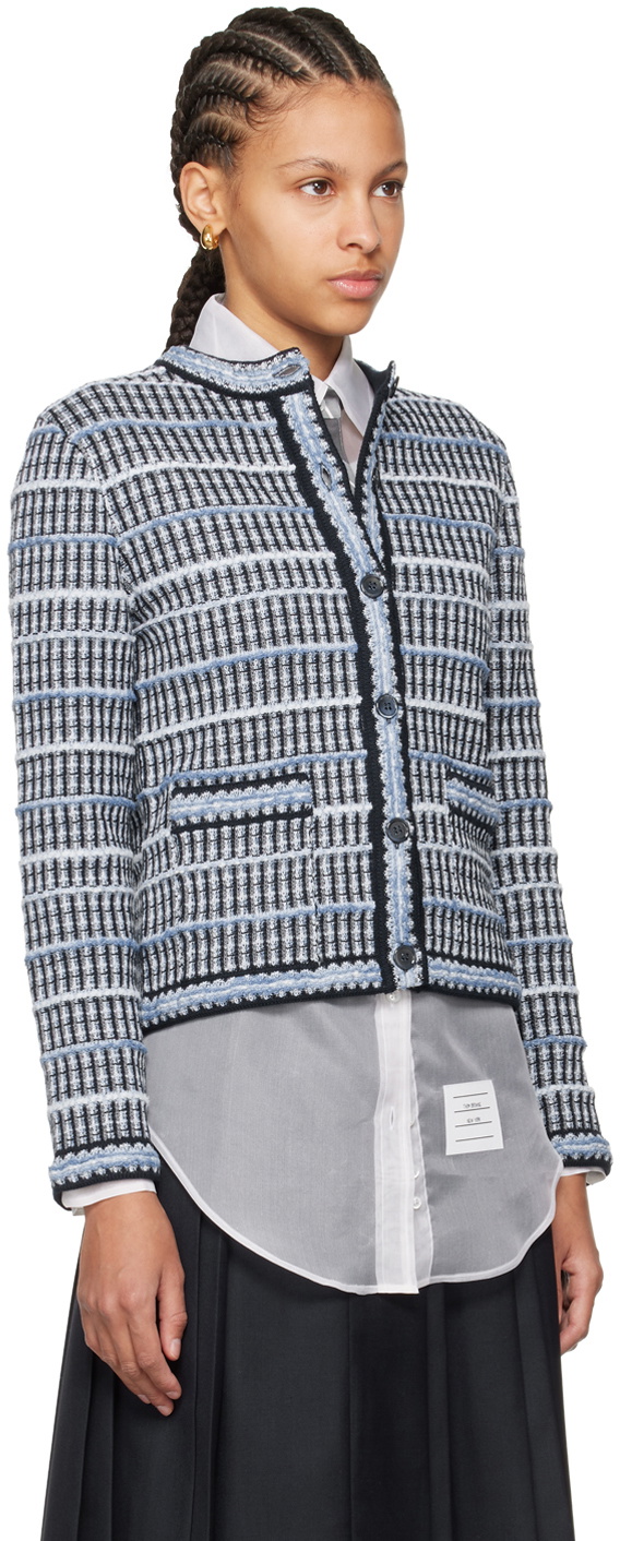 Thom Browne Blue Crewneck Cardigan
