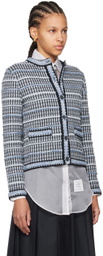Thom Browne Blue Crewneck Cardigan