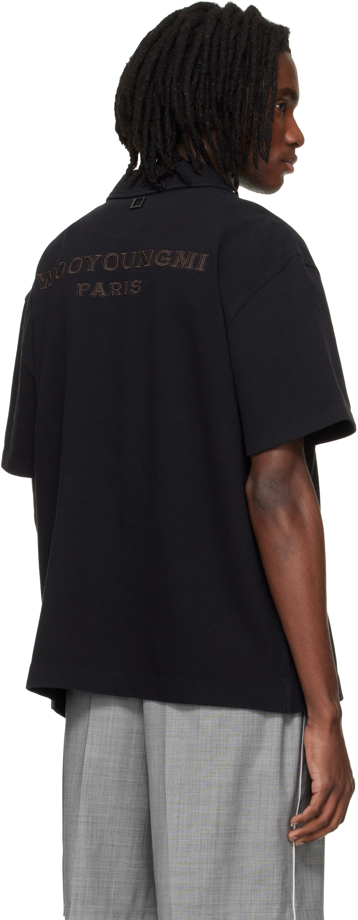 WOOYOUNGMI Black Back Logo Polo