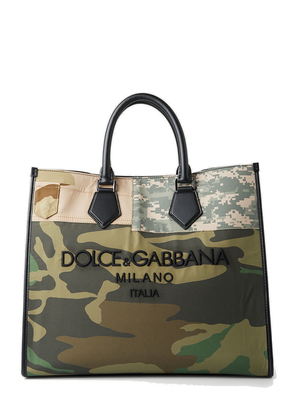 Photo: Camouflage Patchwork Tote Bag in Green