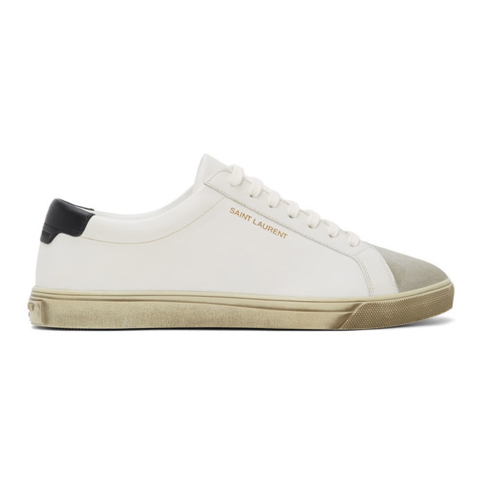 Photo: Saint Laurent White Aged Andy Sneakers