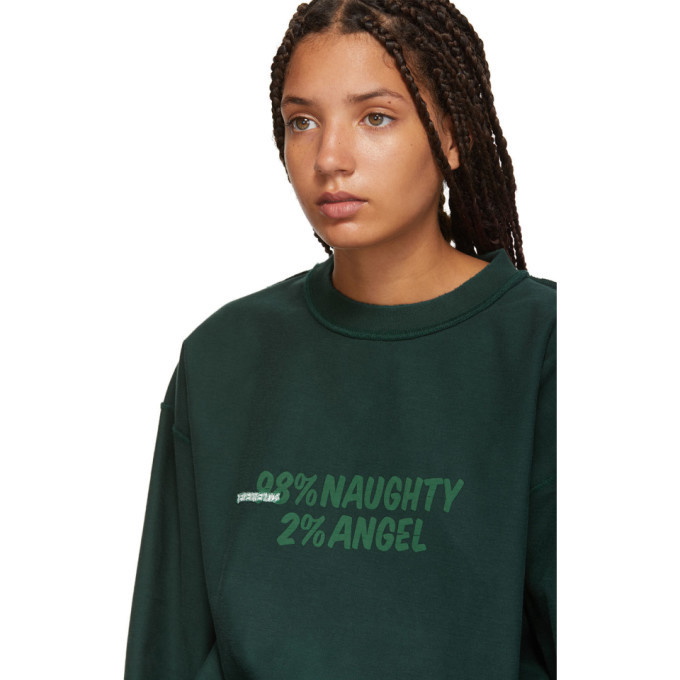 Vetements Green Inside-Out Graphic Long Sleeve T-Shirt Vetements