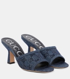 Gucci GG Crystal denim mules