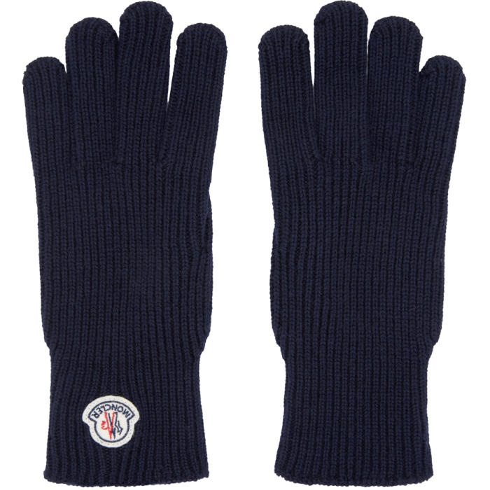 Photo: Moncler Navy Knit Gloves 