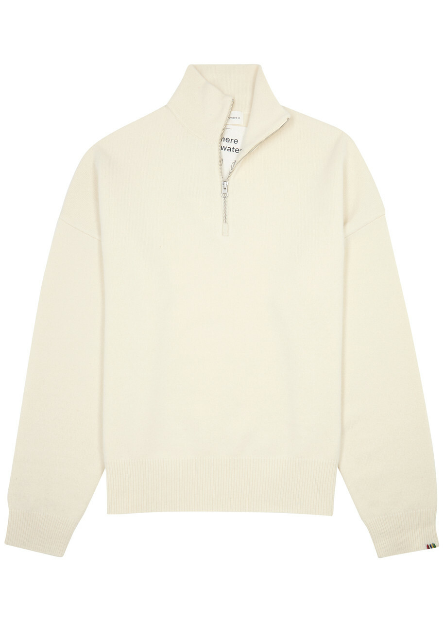 Extreme Cashmere N°235 Hike Half-zip Cashmere-blend Jumper - Cream - One Size