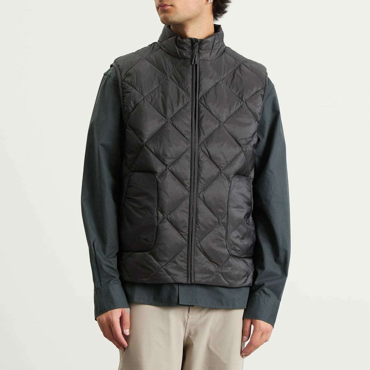 Hiking Patrol Men's Base LT Down Vest in Charcoal Black