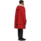 Alexander McQueen Red Wool Duffle Coat