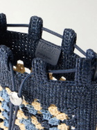 LOEWE - Paula's Ibiza Logo-Embroidered Leather-Trimmed Crocheted Raffia Bucket Bag