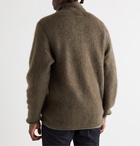 nanamica - Shell-Trimmed Mohair-Blend Half-Placket Sweater - Green