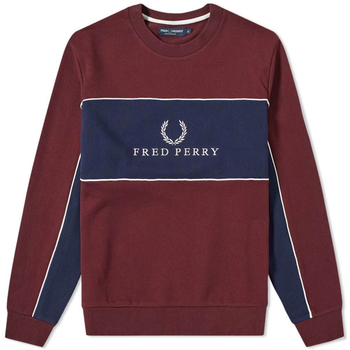 Photo: Fred Perry Panel Piped Sweat Mahogany