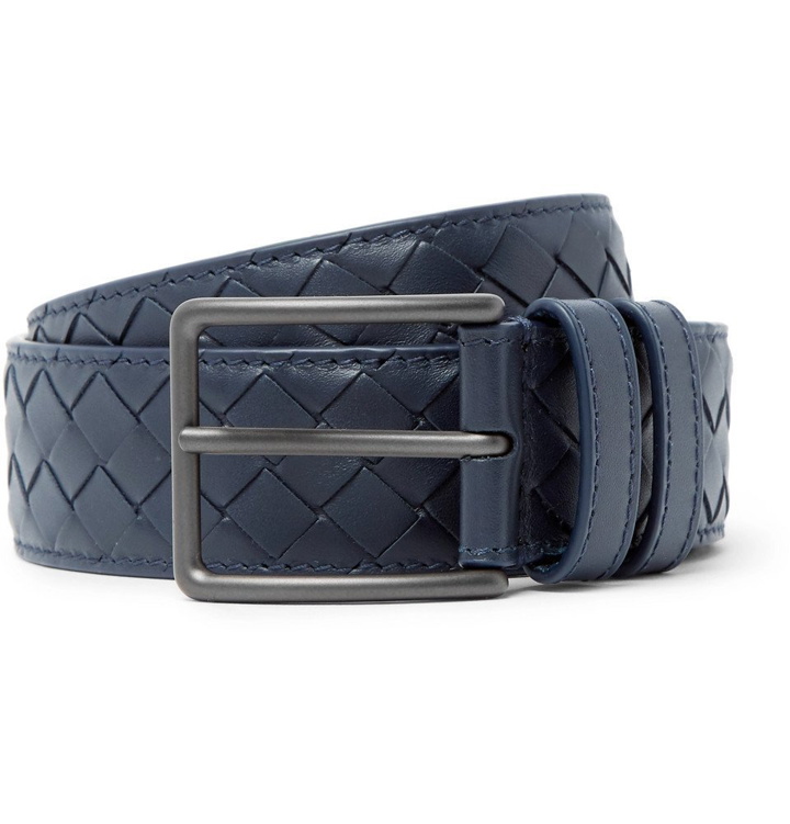 Photo: Bottega Veneta - 3cm Navy Intrecciato Leather Belt - Men - Navy
