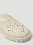 Perforated G Low Clogs in White