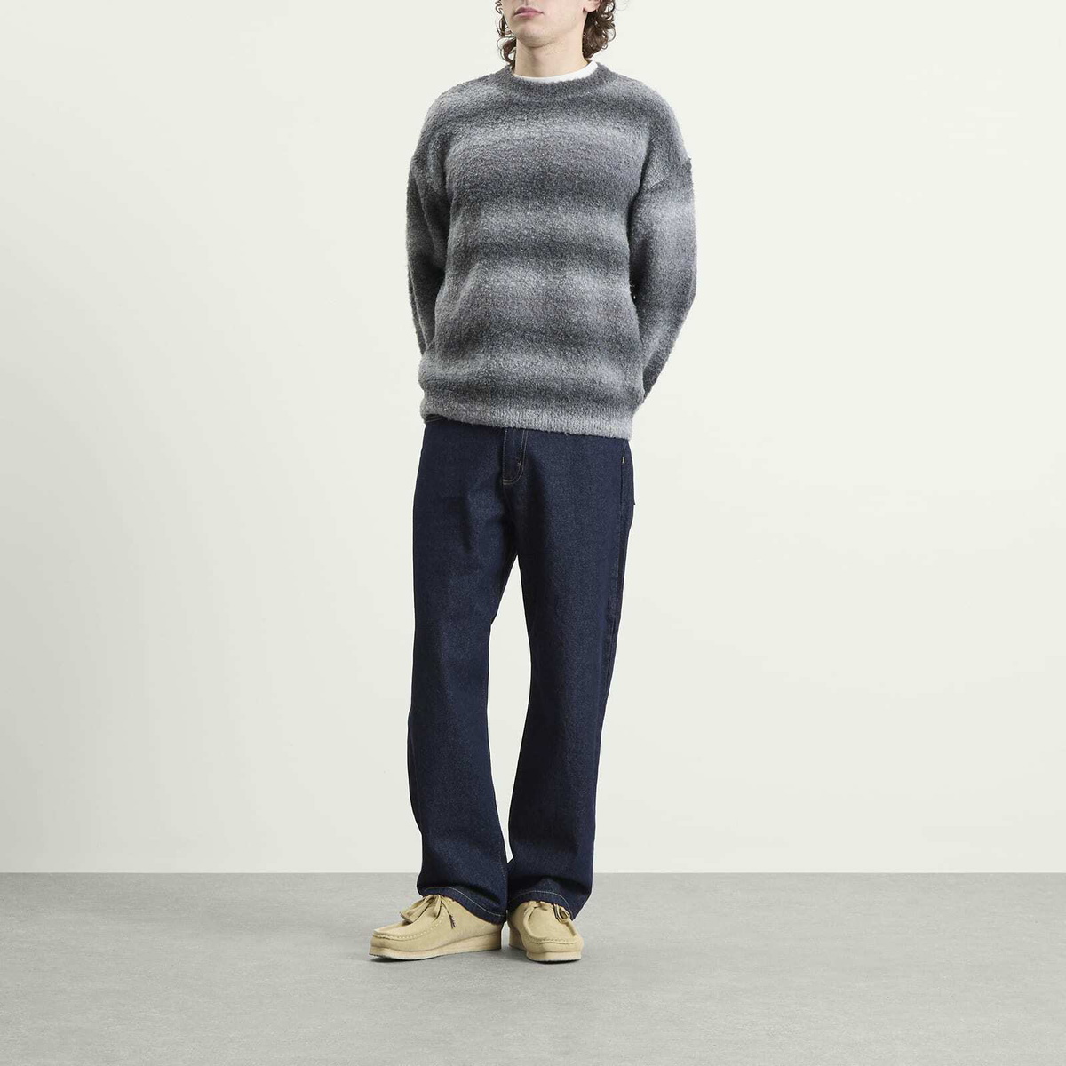 FrizmWORKS Men's Gradation Boucle Knit in Gray
