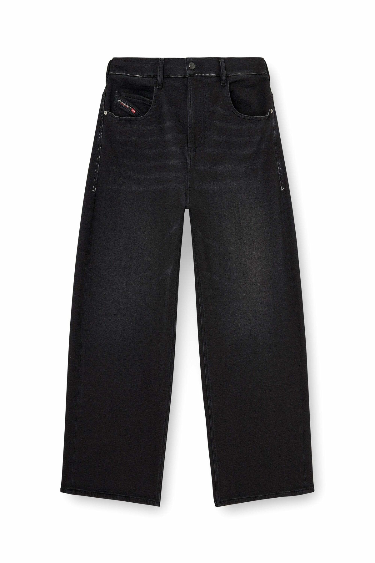 Diesel Relaxed Regular Waist 2097 D-Enim-M Joggjeans, Black/Dark grey, Zip fly