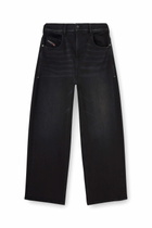 Diesel Relaxed Regular Waist 2097 D-Enim-M Joggjeans, Black/Dark grey, Zip fly
