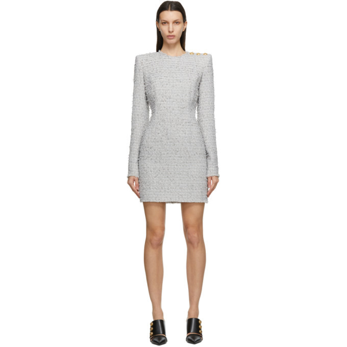 Balmain tweed discount white dress