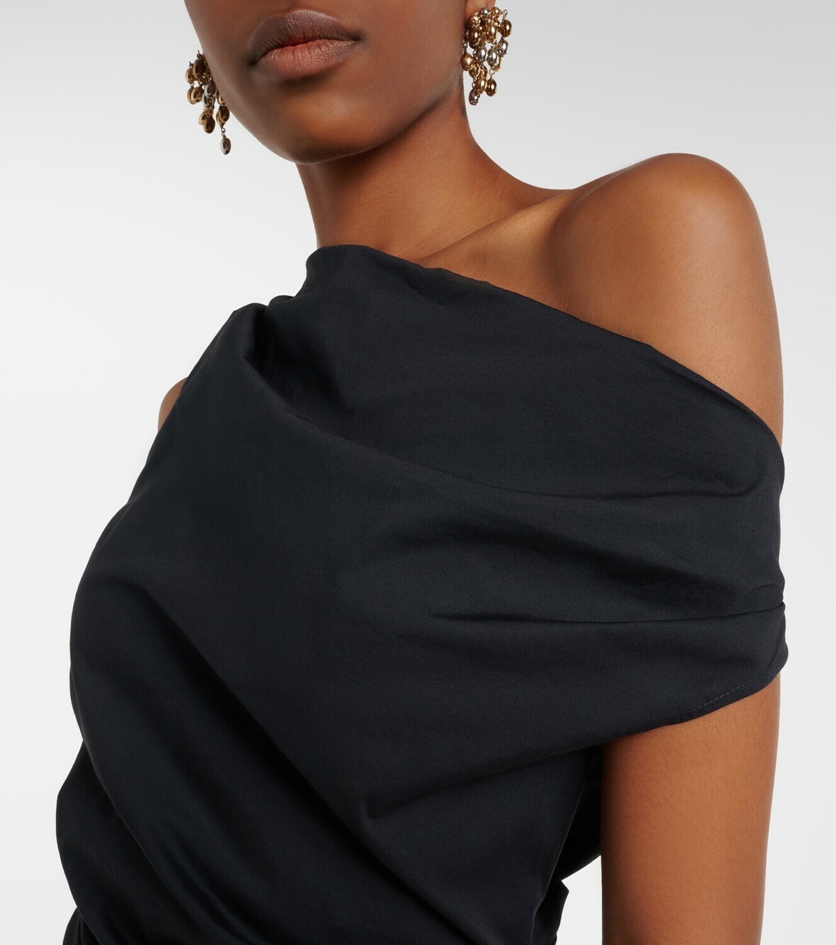 Staud Phare ruched cotton poplin minidress