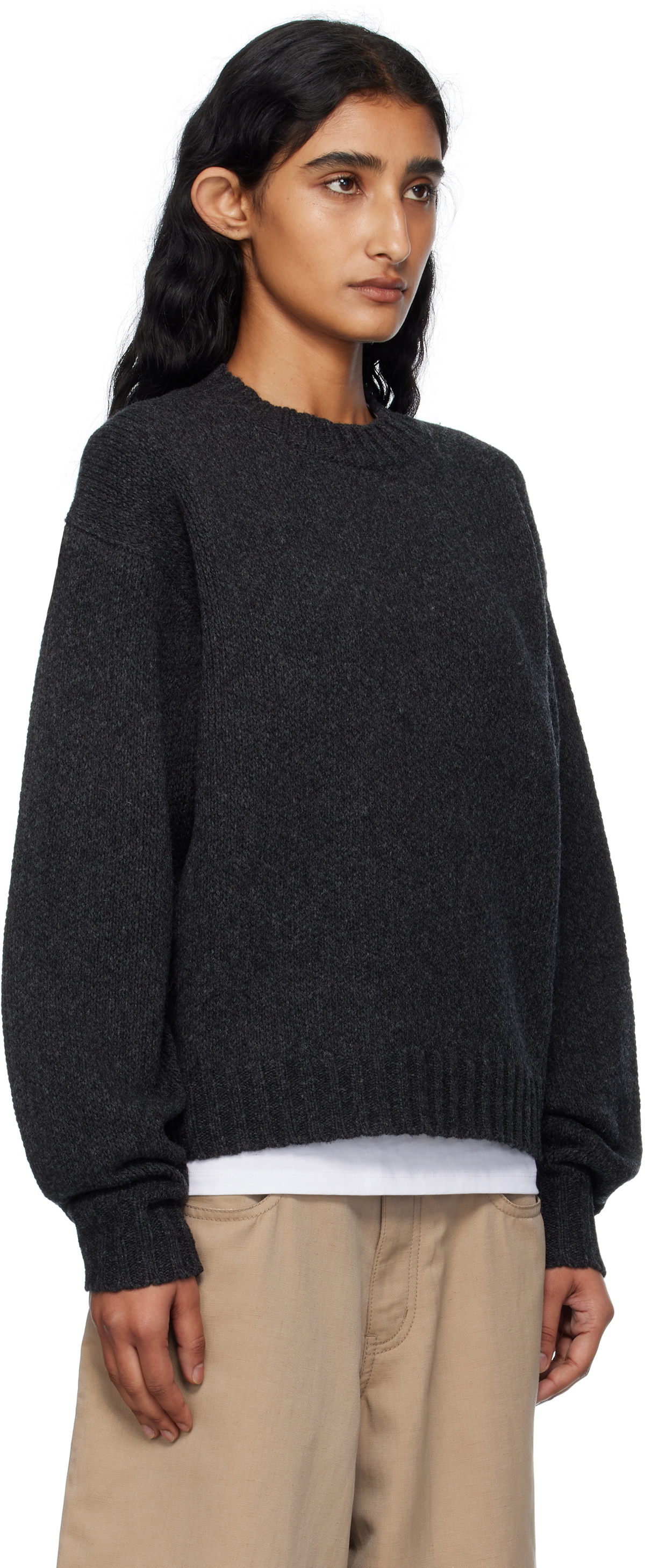 6397 Gray High Neck Sweater